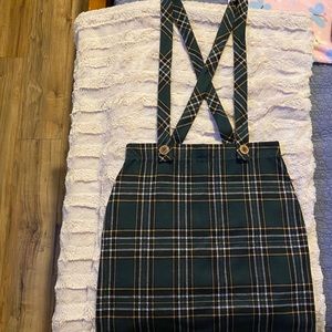 Green plaid skirt jumper